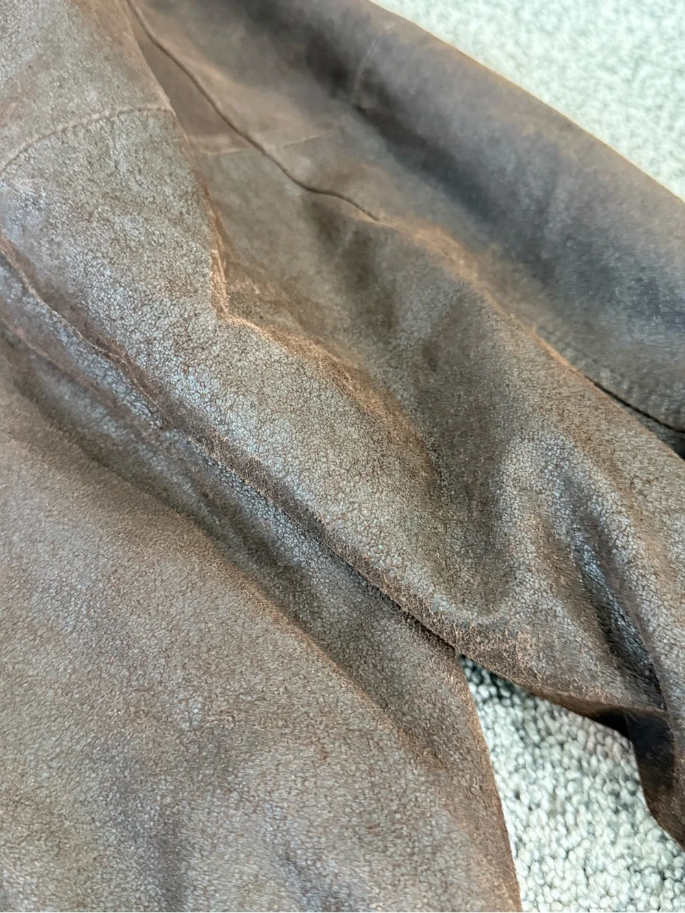 Vintage King Size Chocolate Brown Genuine Suede Bomber Jacket Men’s Big 4XL
